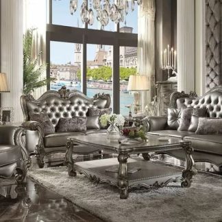 Set Kursi Tamu Sofa Ukir Warna Silver Perak Mewah Meja Kaca (2)