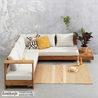Sofa Santai Keluarga Belmonte - Sofa Keluarga Minimalis Natural Kayu