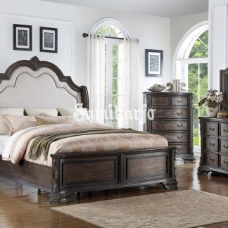 Set Kamar Tidur Jok Busa Kain Kayu Antik Crown Mark