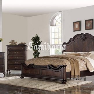 Kamar Set Klasik Kayu Jati Luxury Bernards Queen Dark Solid