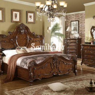 Set Tempat Tidur Ukir Jepara Model Klasik Elegan Vermont
