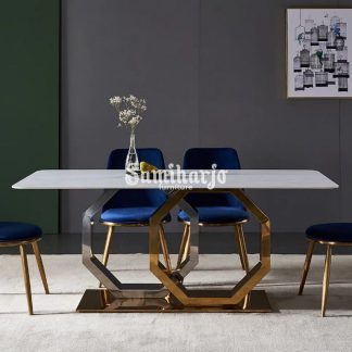 Meja Makan Donna Persegi Panjang Kaki Modern Model Terbaru Unik (3)