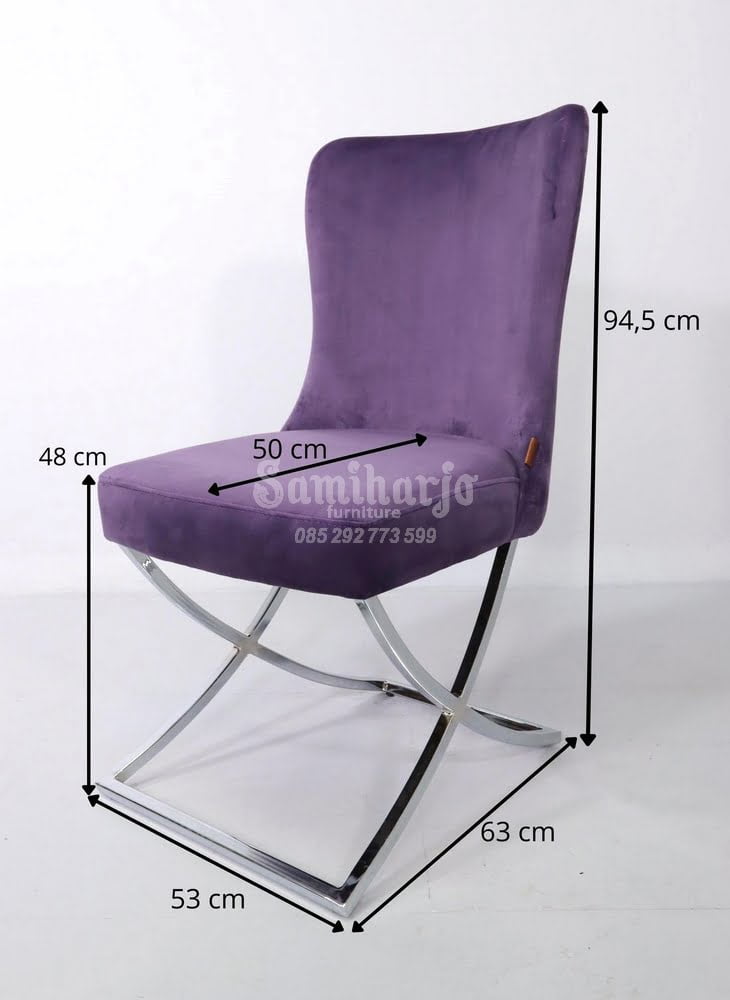 Kursi Makan Stainless Steel Model Chesterfield Sofa Beludru