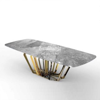 Meja Makan Cavendish Marmer Mewah Batu Asli