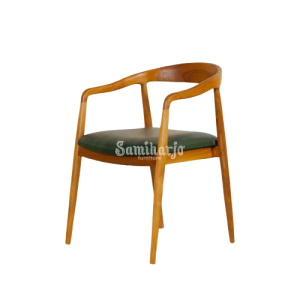 Kursi Cafe Selly Dining Chair gaya Japandi Solid Teak Wood 2