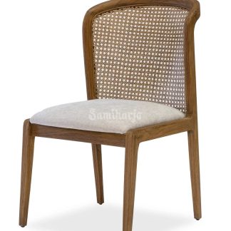 Kursi Makan Model Cafe Resto Dolce Rotan Modern Solid Wood