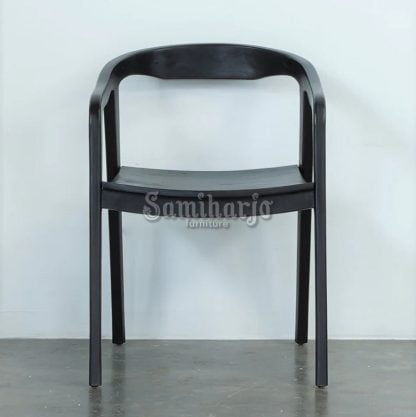 Kursi Cafe Selly Lurus Dining Chair gaya Japandi Jati Solid