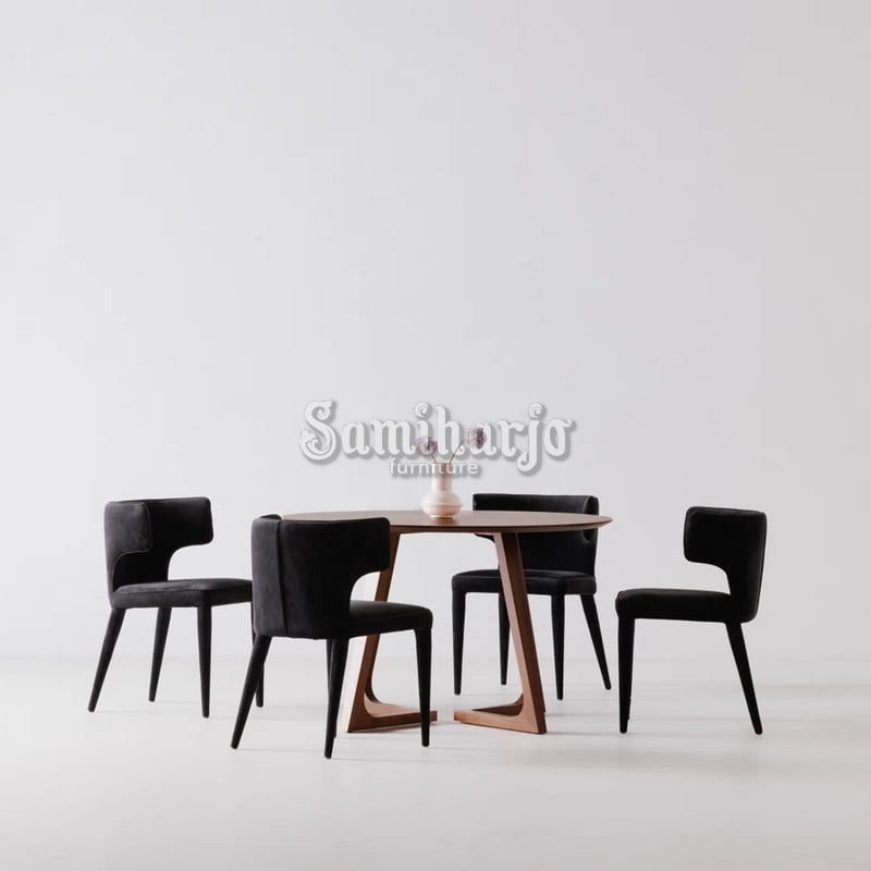 Meja Makan Bundar Valorand Round Scandinavian Modern Solid