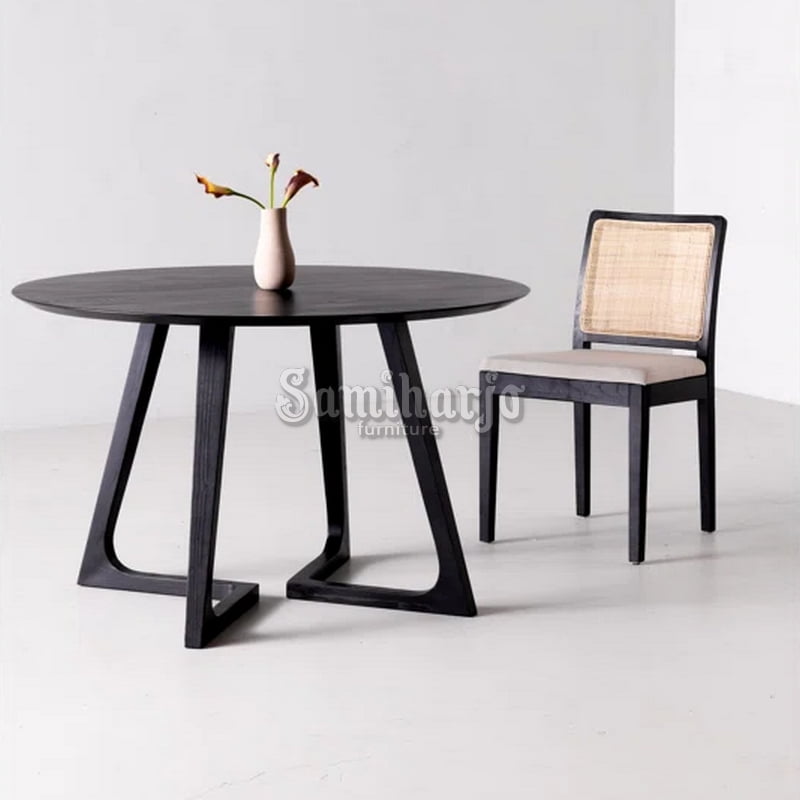 Meja Makan Bundar Valorand Round Scandinavian Modern Solid - Image 4