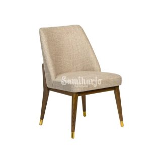 Kursi Makan Modern Kayu Jati Solid Herringbone Dining Chair