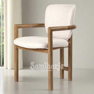 Kursi Samping Arm Rest Rangka Bubut Tabung Lingkar Kayu Jati