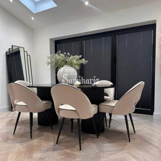 Set Meja Restoran 6 Kursi Modern Mewah