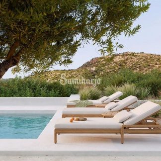 Daybed Outdoor Rangka Kayu Jati Plus Busa