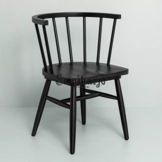 Kursi Makan Hitam Kayu Bilah Modern Tradisional