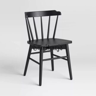 Kursi Makan Hitam Minimalis Desain Sandaran Bilah Kontemporer