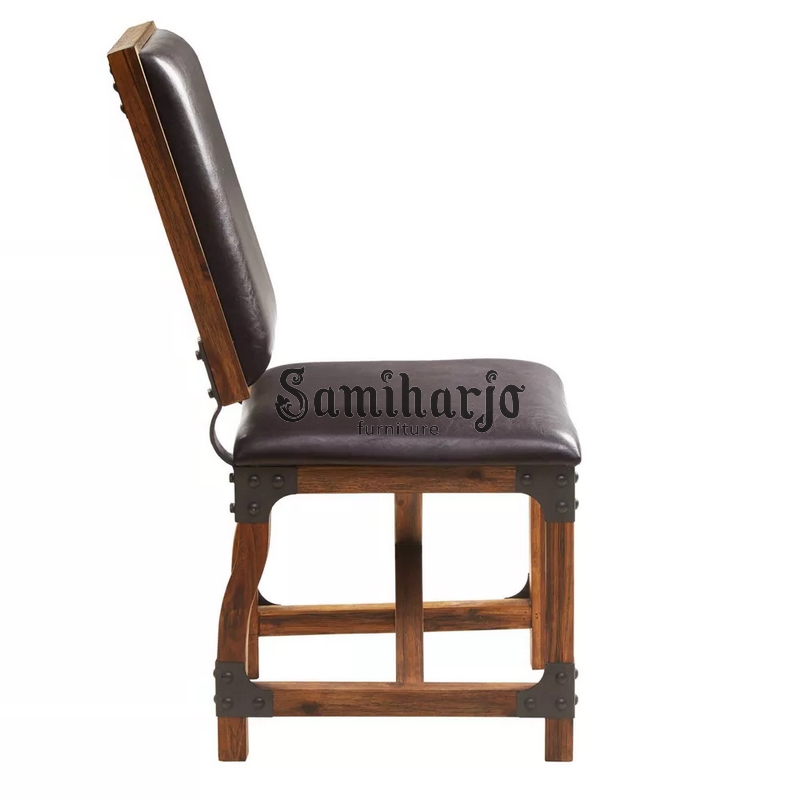 Kursi Makan Jok Kulit Desain Industrial Modern - Gambar 4