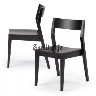 Kursi Makan Kayu Solid Desain Bistro Minimalis