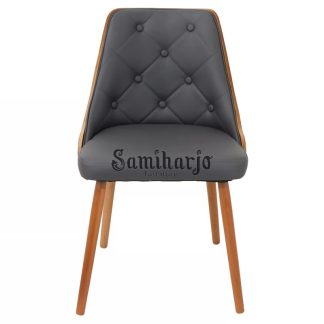 Kursi Makan Mid Century Jok Kancing Kayu Jati Desain Cafe