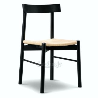 Kursi Café Anyaman Dudukan Rotan Rangka Kayu Hitam