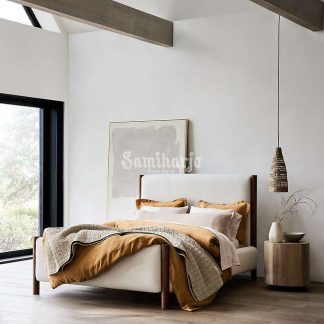 Dipan Full Jok Busa Putih Rangka Kayu Jati