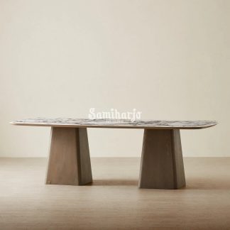 Meja Makan Dunstan Calacatta Viola Batu Sinter Modern Luxury 1 title