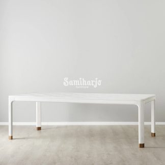 Meja Makan Greta White European Vintage Elegan Kayu Solid 1 title