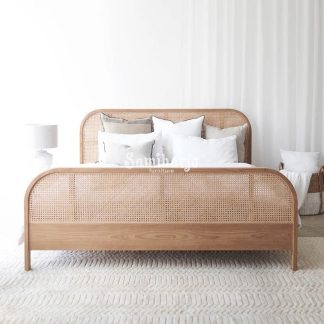 Tempat Tidur Cane Sleigh Style Scandinavian Natural Kayu 1  title