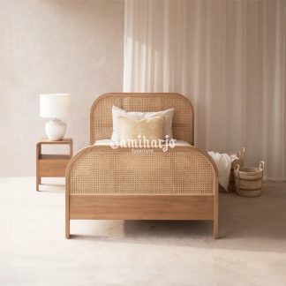Tempat Tidur Kayu Jati Aurelia Cane Bed Vila 1  title