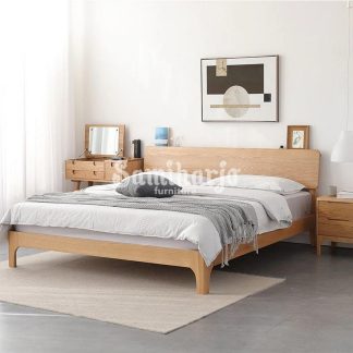 Tempat Tidur Kenji Japandi Kayu Natural Minimal 1 title