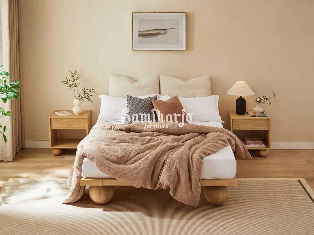 Tempat Tidur Kyoto Japanese Zen Rangka Kayu Solid 1 title
