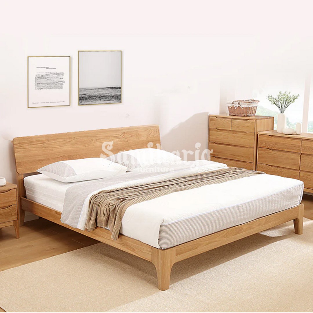 Tempat Tidur Leonard Scandinavian Kayu Solid Minimal - Image 2