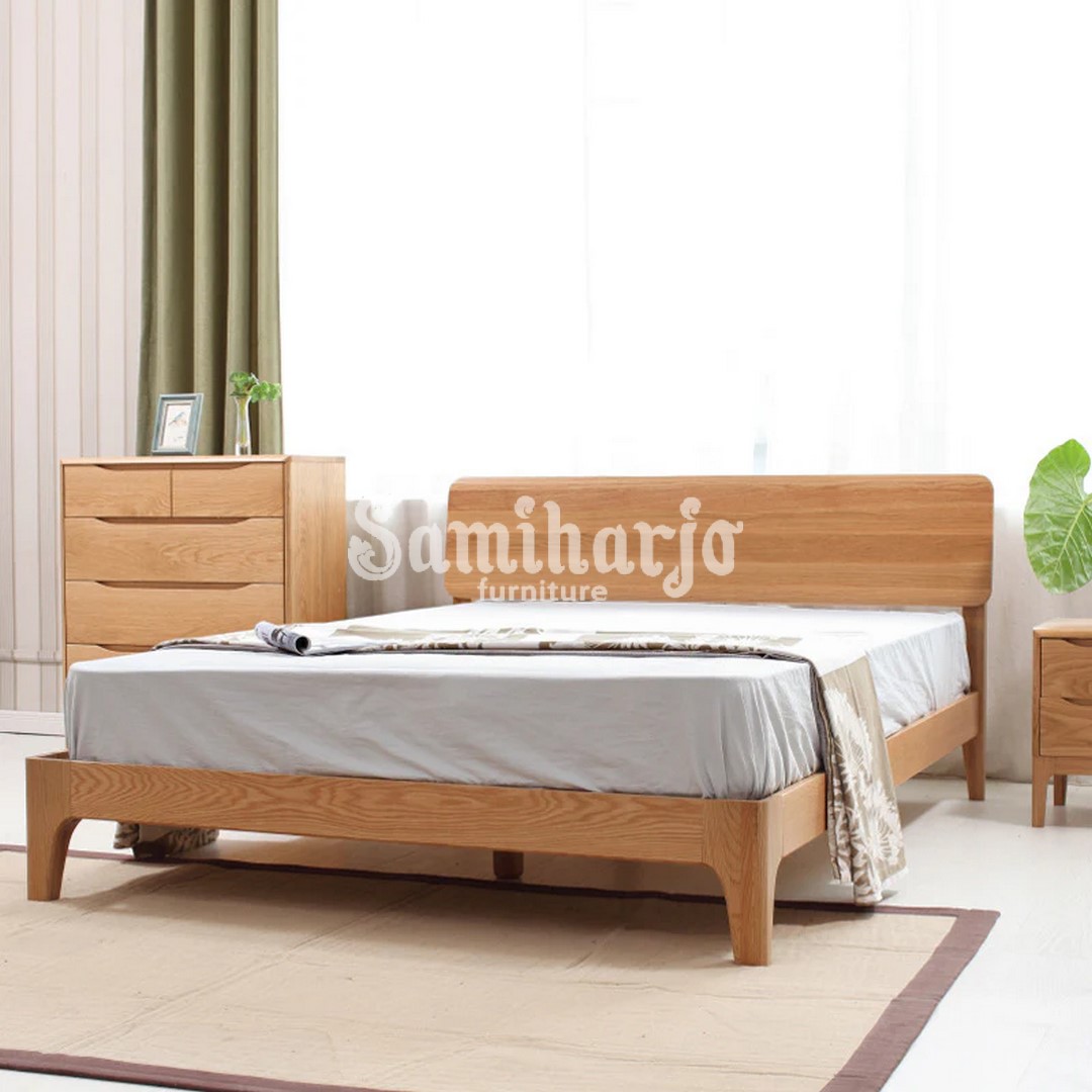 Tempat Tidur Leonard Scandinavian Kayu Solid Minimal - Image 3