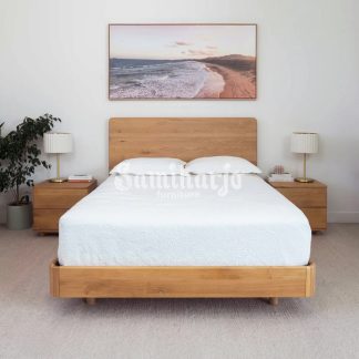 Tempat Tidur Olivia Scandinavian Natural Kayu Jati 1  title