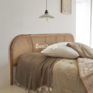 Tempat Tidur Scandinavian Cane Rotan Kayu Jati 1  title