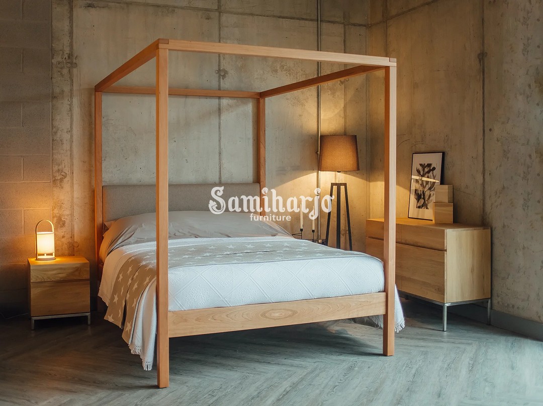 Tempat Tidur Scandinavian Modern Kanopi Upholstered Jati 1 title