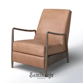 Armchair Kulit Kayu Solid Siluet Elegan Modern 1 title