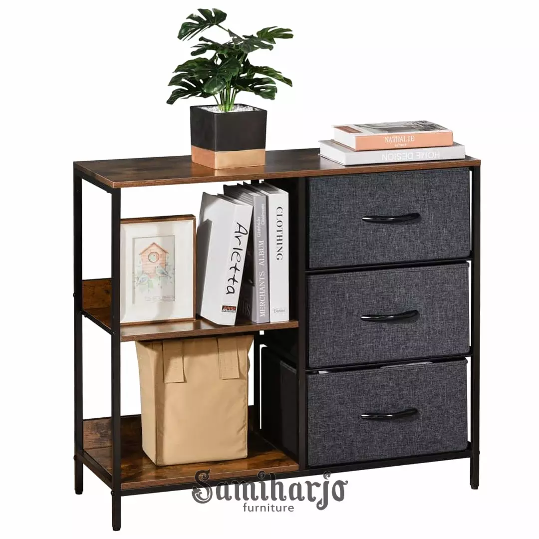 Kabinet Laci Industrial Ragna Organizer Rak Besi Kayu Rustic 1 title