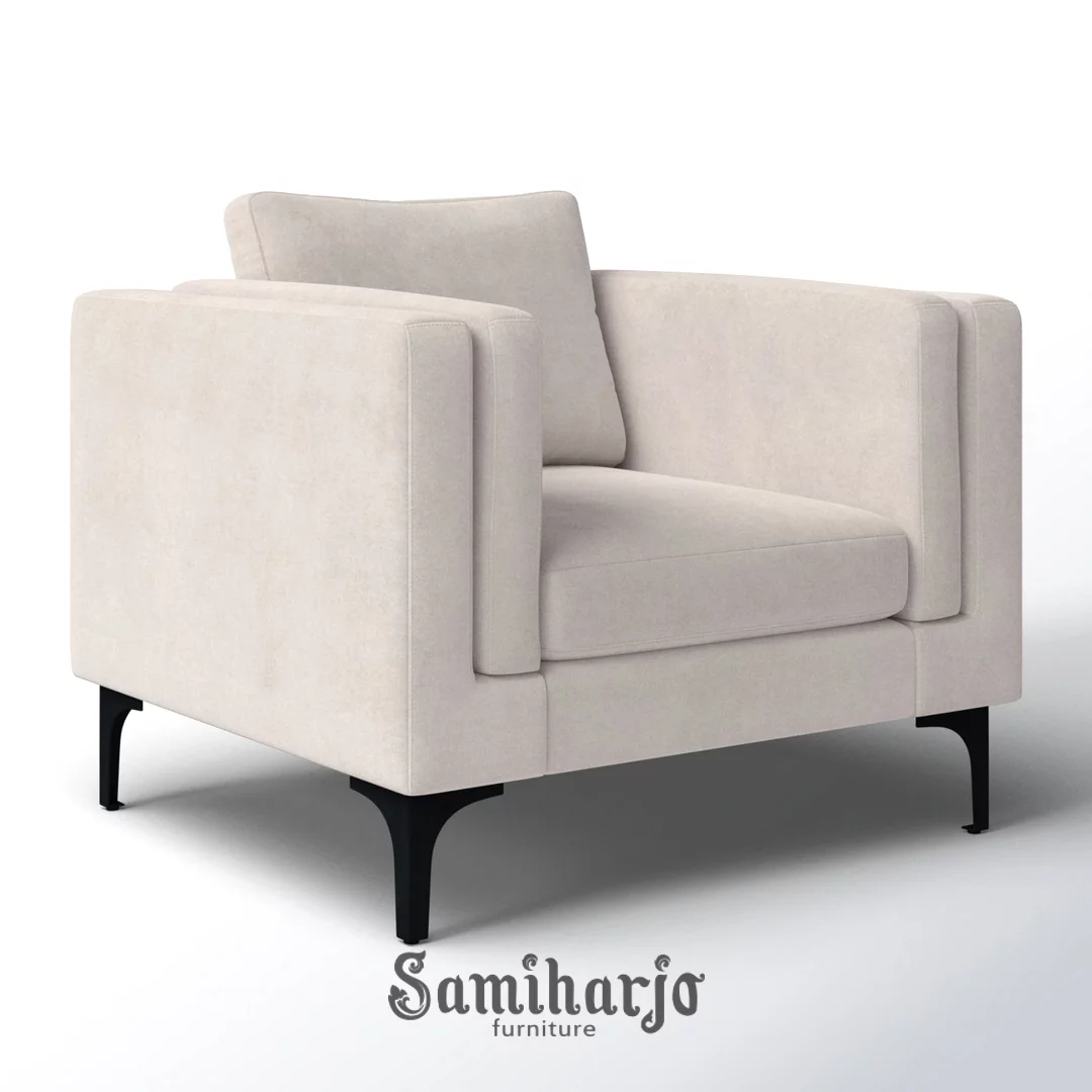 Kursi Lobby Modern Boxy Bantalan Tebal Elegan