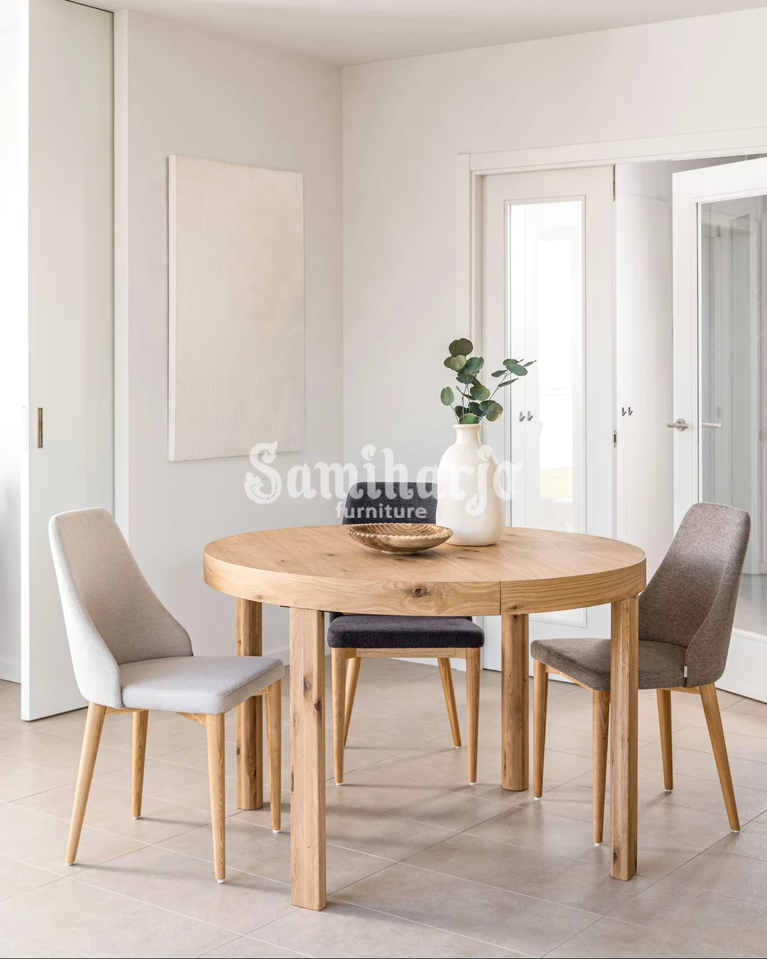 Kursi Makan Contemporary High Back Upholstered Kayu - Image 4