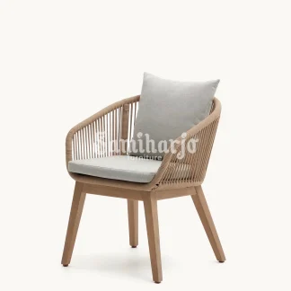 Kursi Makan Rope Armchair Kayu Natural Modern Tropis 1  title