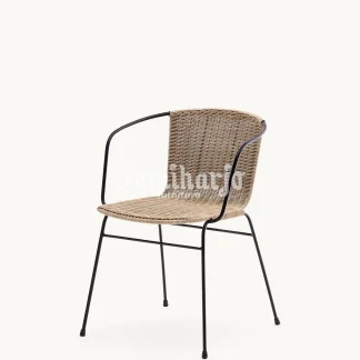 Kursi Makan Rotan Modern Scandinavian Rangka Besi 1  title