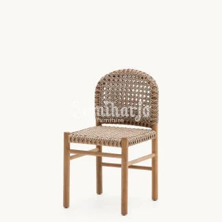 Kursi Makan Woven Round Back Kayu Natural Elegan 1  title