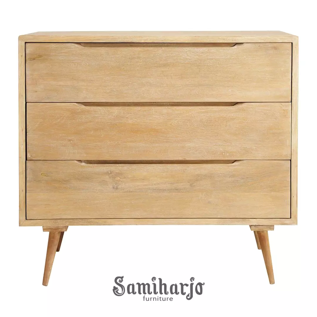 Lemari Laci Kayu Natural Mid Century Minimalis Scandinavian 1 title
