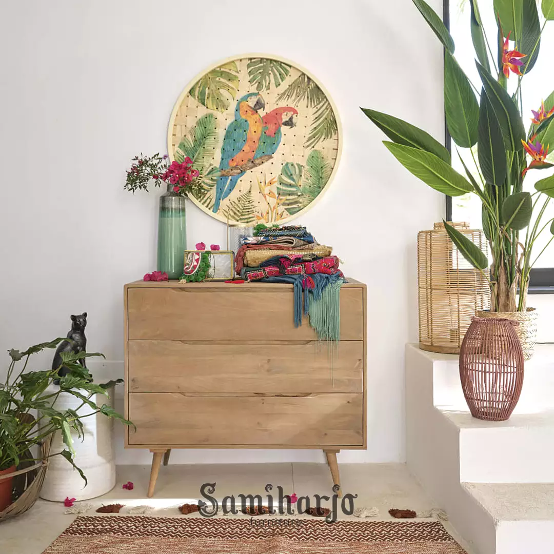 Lemari Laci Kayu Natural Mid Century Minimalis Scandinavian - Image 3