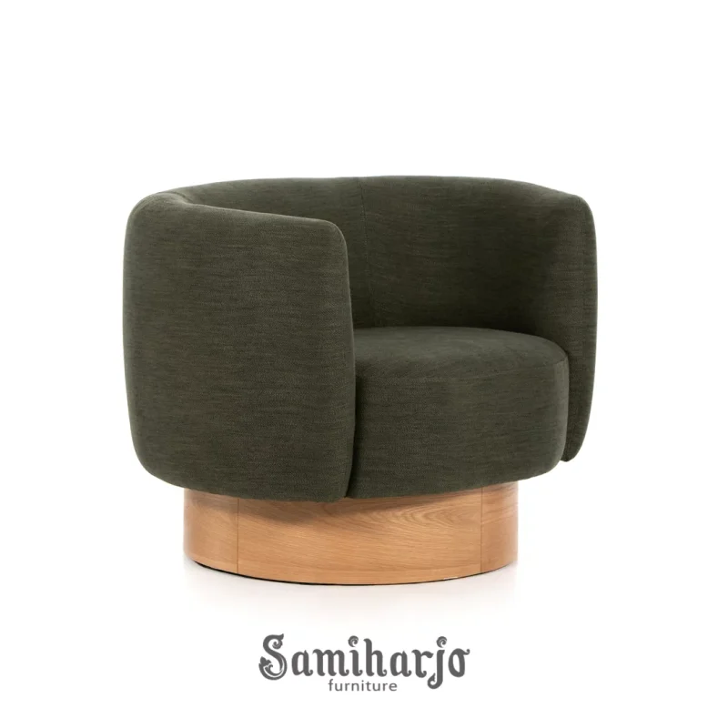 View of Lounge Chair Kulit Silinder Bentuk Arsitektural