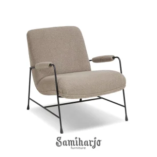 Lounge Chair Modern Industrial Fabric Rangka Besi 1 title