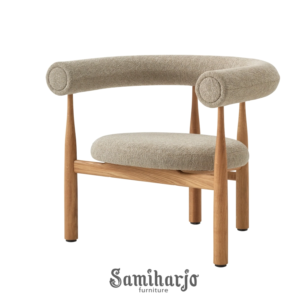 Lounge Chair Sculptural Panel Oval Meja Samping - Image 2