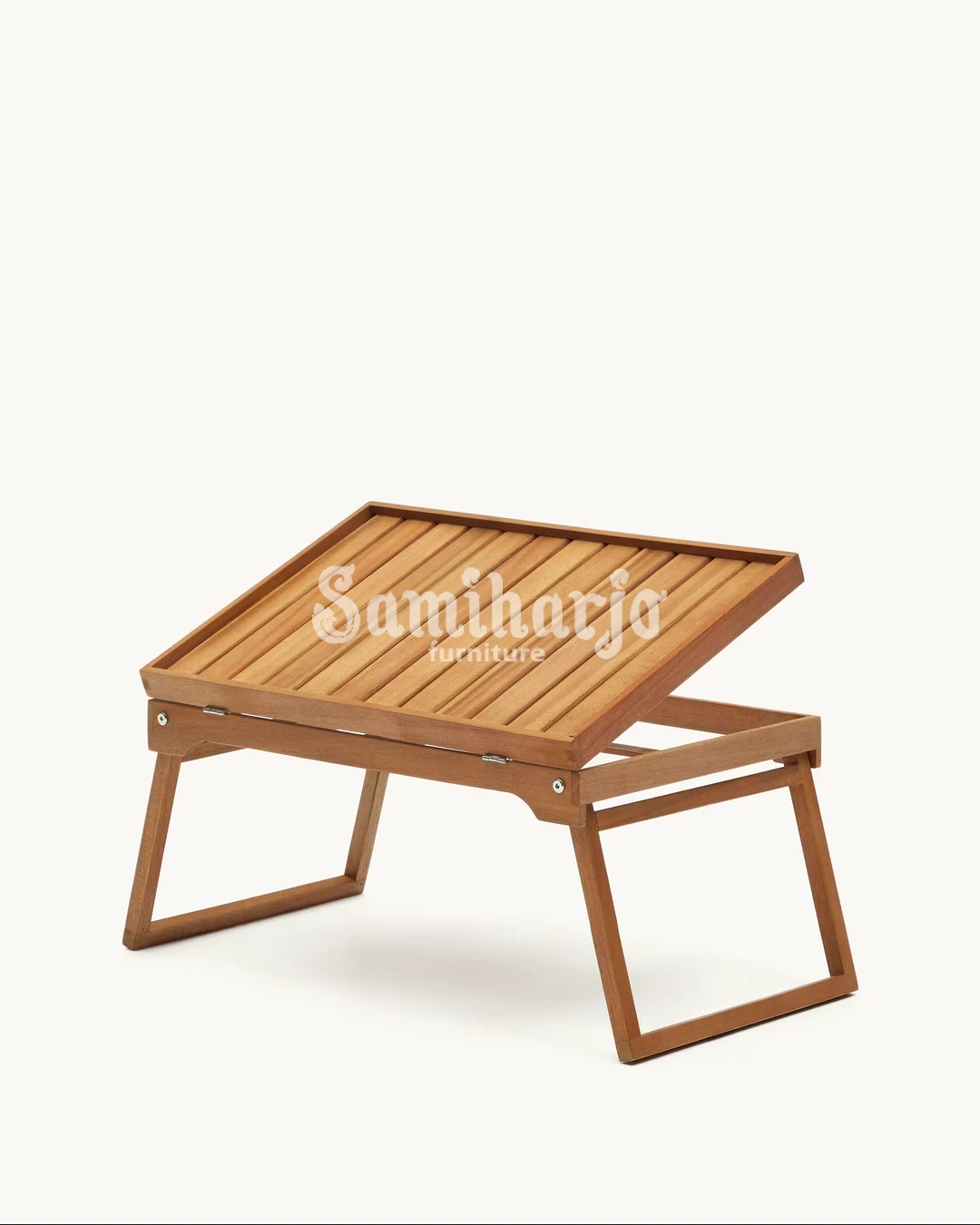 Meja Lipat Kayu Scandinavian Adjustable Slatted Table - Image 2