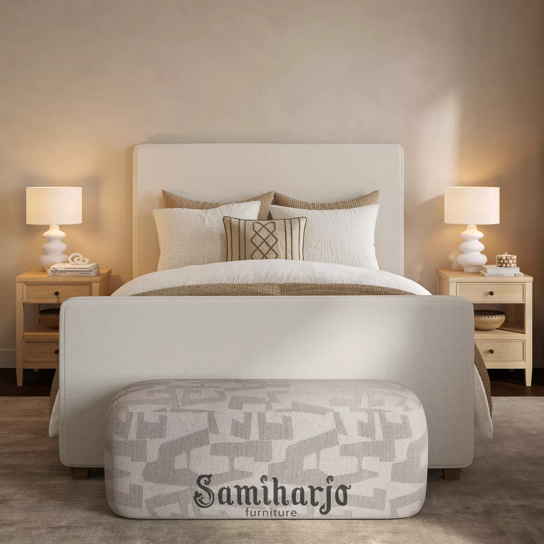 Nightstand Laci Dua Arunika Rak Terbuka Kayu Whitewash Minimalis - Image 4
