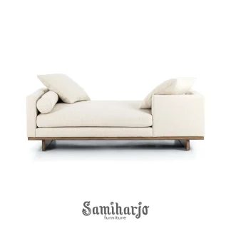 Sofa Scandinavian Modern Fabric Kayu Solid Rendah 1  title